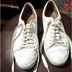 Frye white tennis shoes size 9
